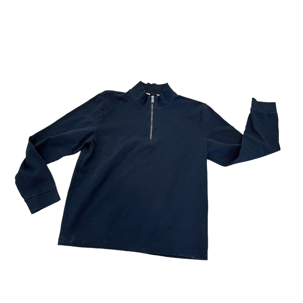 Boss Hugo Boss Navy Horizontal Mini Rib Quarter Zip XL